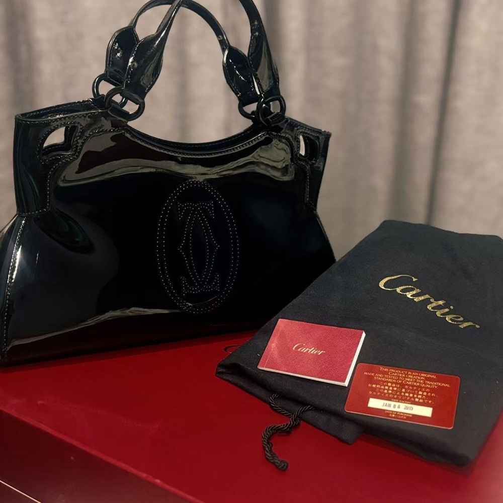 Cartier Glossy Black Shoulder Bag